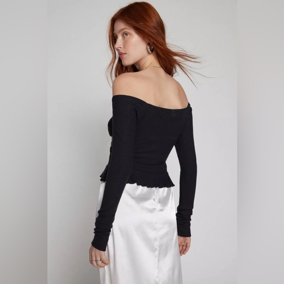 Urban Outfitters Kimchi Blue Gianna Off-The-Shoulder Lace-Inset Top - Picture 5 of 6